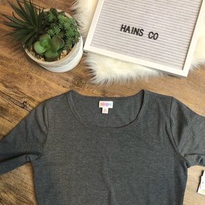 LuLaRoe Julia Dress- Color Block Gray Black- XS